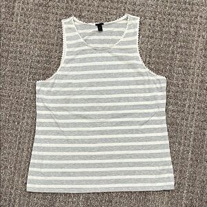 J. Crew Heather Gray and Cream Striped Shirt